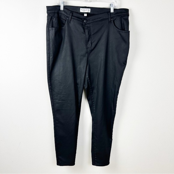Abercrombie & Fitch The Super Skinny Ankle High Rise curve love coated pants - Picture 2 of 10